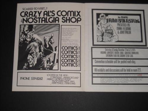 Comic Shop flyer from Maryland Funnybook Festival