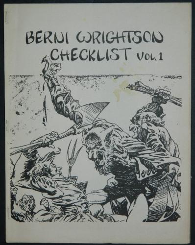 Berni Wrightson Checklist Vol.1Mid80's - 15 pages w/ Ill.(Tom Vincent)