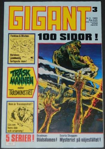 Gigant #3Sweden  - 1983cover, Swamp Thing #3 B&W