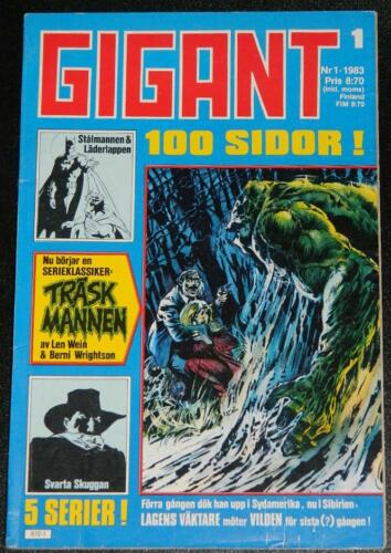 Gigant #1Sweden  - 1983cover, Swamp Thing #1 B&W