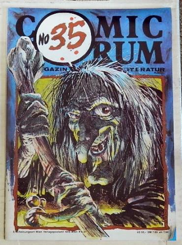 Comic Forum #35German - 1987cover, 10 pages of illustrations, "Muck Monster"