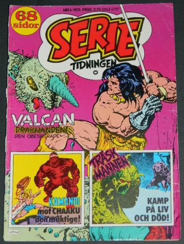 Serie Tidningen Nr4Sweden - 1975part cover, Swamp Thing #4 B&W