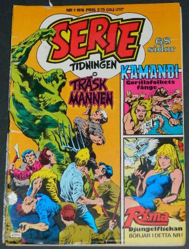 Serie Tidningen Nr1Sweden - 1976part cover, Swamp Thing #5 B&W