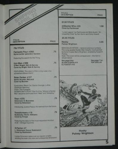 Marvel comics schedule Hooky