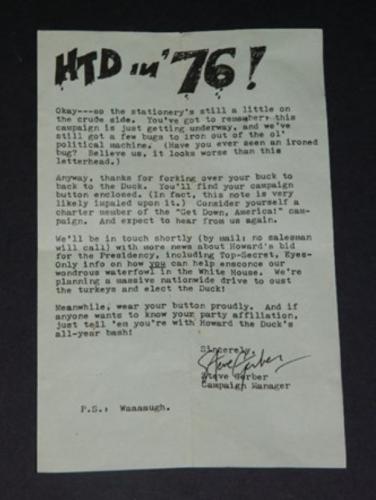 Howard the Duck campaign paper