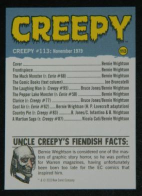 Creepy card2010 New Comic Companyback