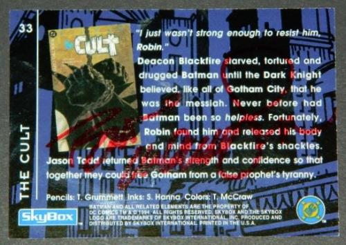 Dynamic Duo cardback "The Cult"Signed