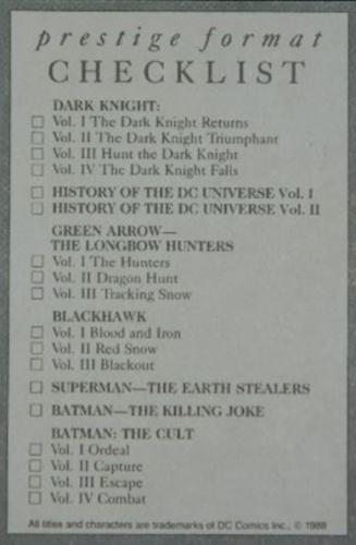 Batman The Cult cardback