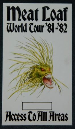 Meat Loaf Backstage pass sticker