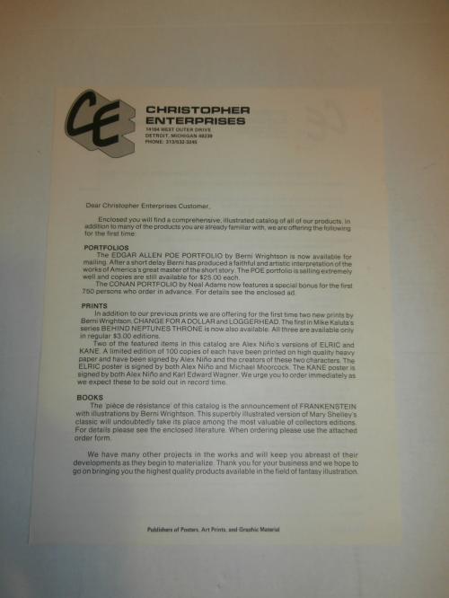 13) Christopher Enterprises Poster flyers